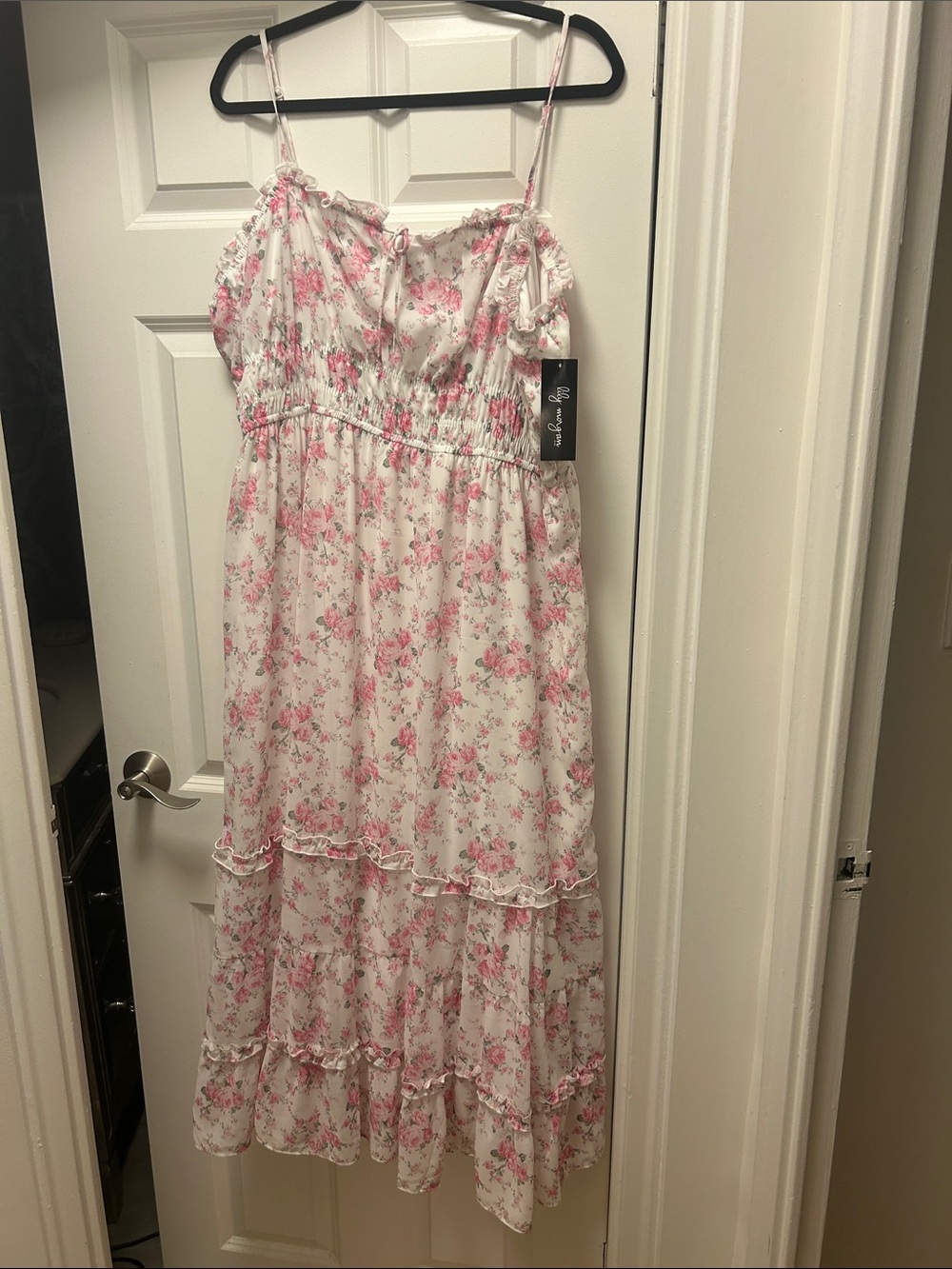 Pink Floral Ruffled Sundress women’s 1X